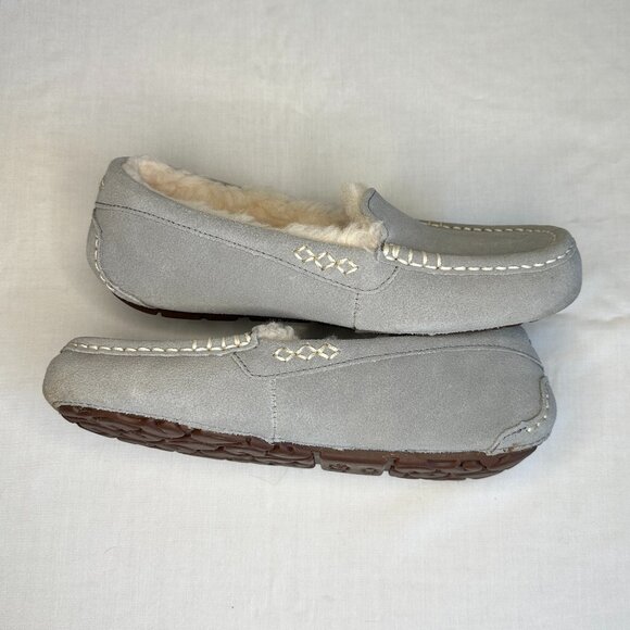 UGG Ansley Light Grey Suede Water Resistant Slipper - Picture 5 of 10